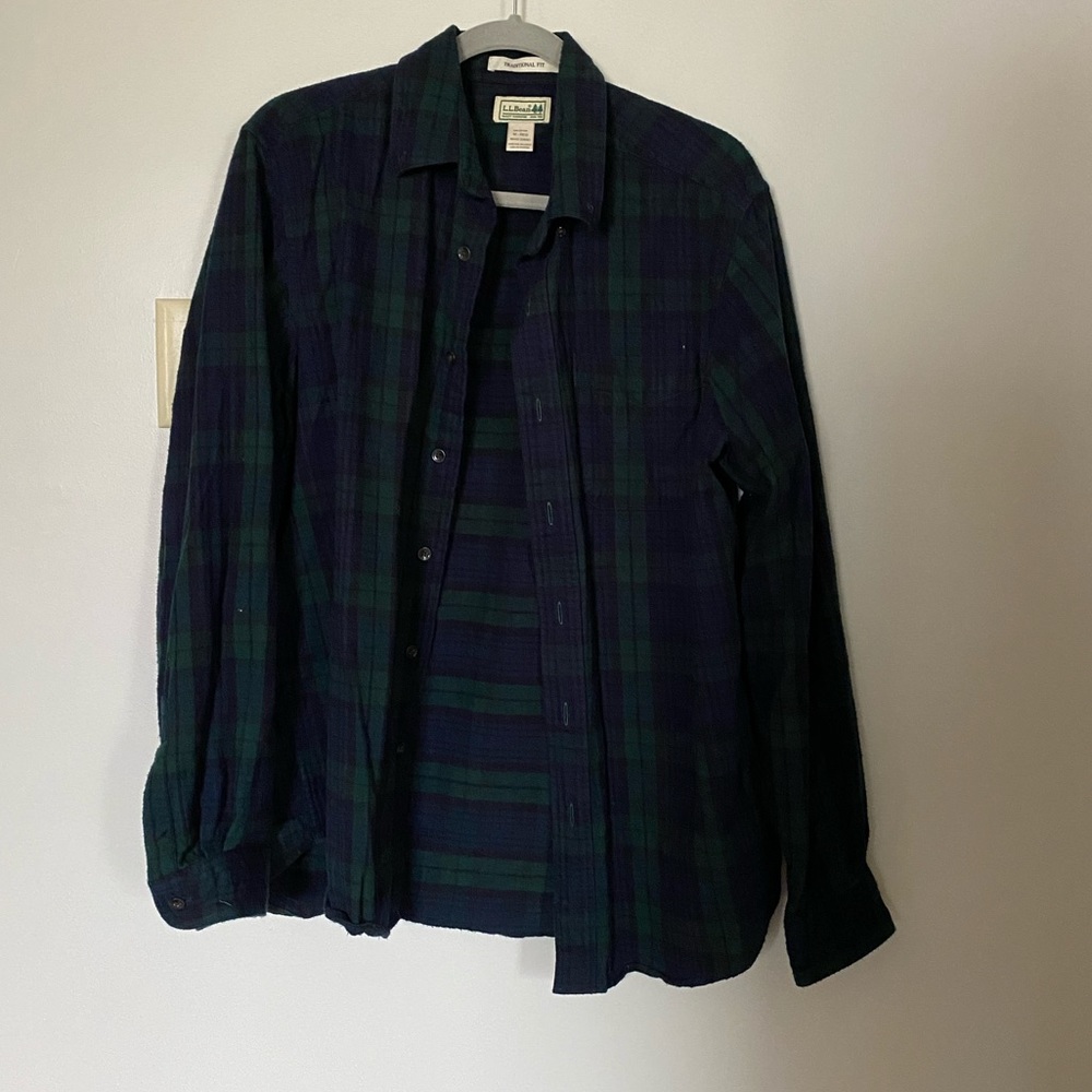 Men’s Medium Black Watch Pattern L.L. Bean Flannel